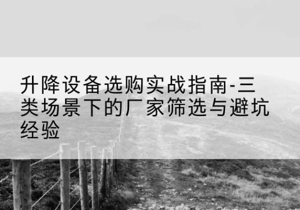 耒阳移动式升降机厂家推荐-升降设备选购实战指南-三类场景下的厂家筛选与避坑经验