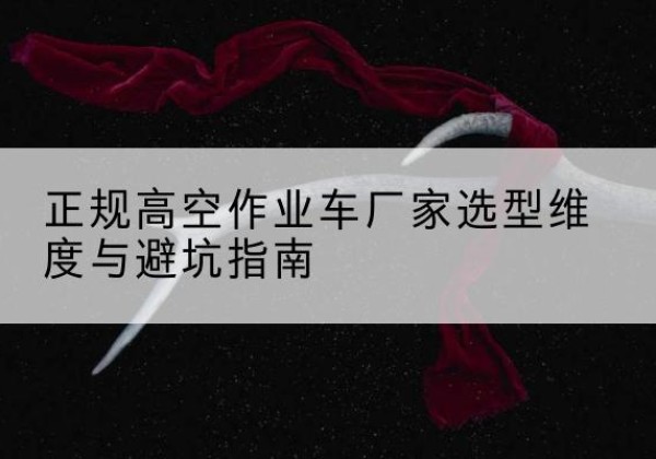 耒阳高空作业车厂家-正规选型维度与避坑指南